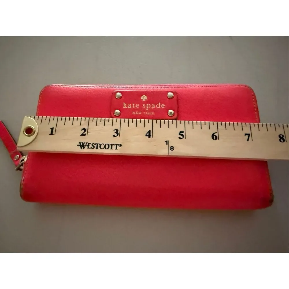 Kate Spade New York Pink Leather Zip Around Continental Wallet